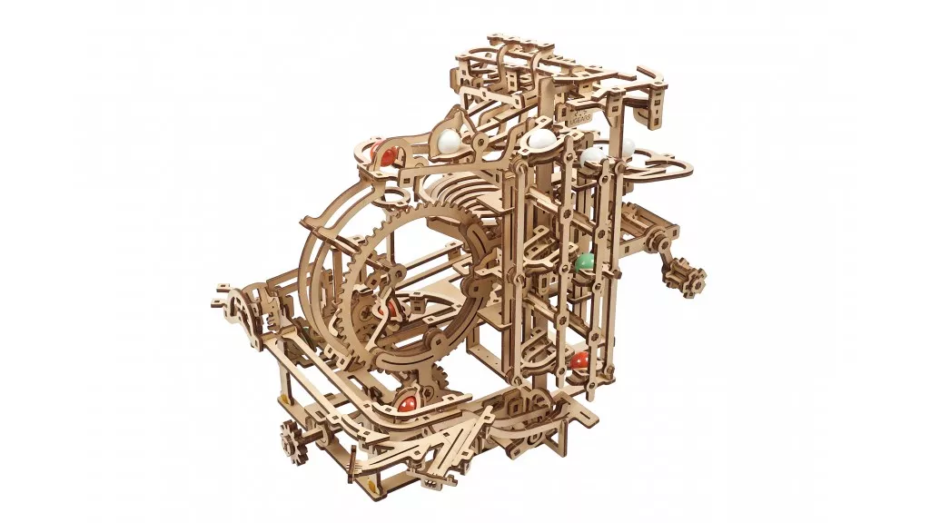 Ugears Mechanical Model Marble Run Stepped Hoist Wooden Puzzle And